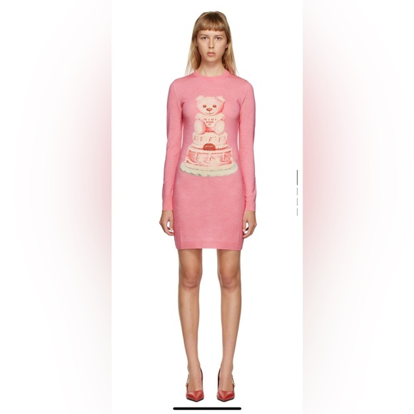 NEW MOSCHINO PINK BEAR DRESS - Picture 4 of 11